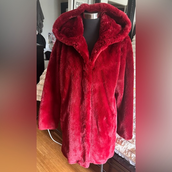 DKNY Faux Fur Hooded Coat – Size M - Picture 6 of 6